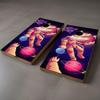 AdesiivoStudio Out of This World Cornhole Board Wraps - Astronaut Adventure Space Odyssey Wrap for Outdoor Games - Galactic Dream Cosmic Voyage Yard Games - Galaxy Explorer Design view 2