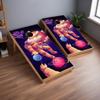 AdesiivoStudio Out of This World Cornhole Board Wraps - Astronaut Adventure Space Odyssey Wrap for Outdoor Games - Galactic Dream Cosmic Voyage Yard Games - Galaxy Explorer Design view 3