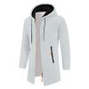 Rkwins Cardigan Sweater for Men Big and Tall Hoodie Sweater Mid Length Sweater Coat Zip Up Cardigan Jacket with Pockets White view 1