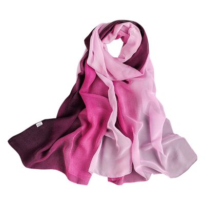 Silk Like Long Scarf Women's Floral Prints Lightweight Large Long Neck Scarves and Wrap (AG, One Size)