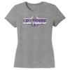 CornBorn Louisiana State University Tshirt - Women's Premium Tri-Blend Tigers Football Laces Striped - Gray - Medium view 1