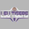 CornBorn Louisiana State University Tshirt - Women's Premium Tri-Blend Tigers Football Laces Striped - Gray - Medium view 2