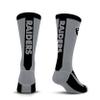 For Bare Feet - NFL MVP Classic Team Logo Youth Size Kids Crew Socks Approx. 4-8 years old (US, Alpha, One Size, Regular, Regular, Youth, Las Vegas Raiders) view 2
