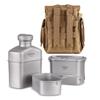 Lixada Titanium Canteen Military Mess Kit 1100ml 37oz Capacity with 750ml + 400ml Cookware Cups + Nylon Pouch, Portable Lightweight Outdoor Cooking Set for Camping Hiking Backpacking Picnic view 1
