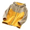 Youth Polar Fleece Hoodie Jacket for Boy Girl Zip up Color Block Hooded Sweatshirt Kids Toddler (Yellow, 5-6 Years) view 1
