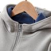 Youth Polar Fleece Hoodie Jacket for Boy Girl Zip up Color Block Hooded Sweatshirt Kids Toddler Fall (Grey, 7-8 Years) view 4