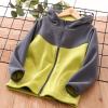 Youth Polar Fleece Hoodie Jacket for Boy Girl Zip up Color Block Hooded Sweatshirt Kids Toddler Fall (Green, 4-5 Years) view 3