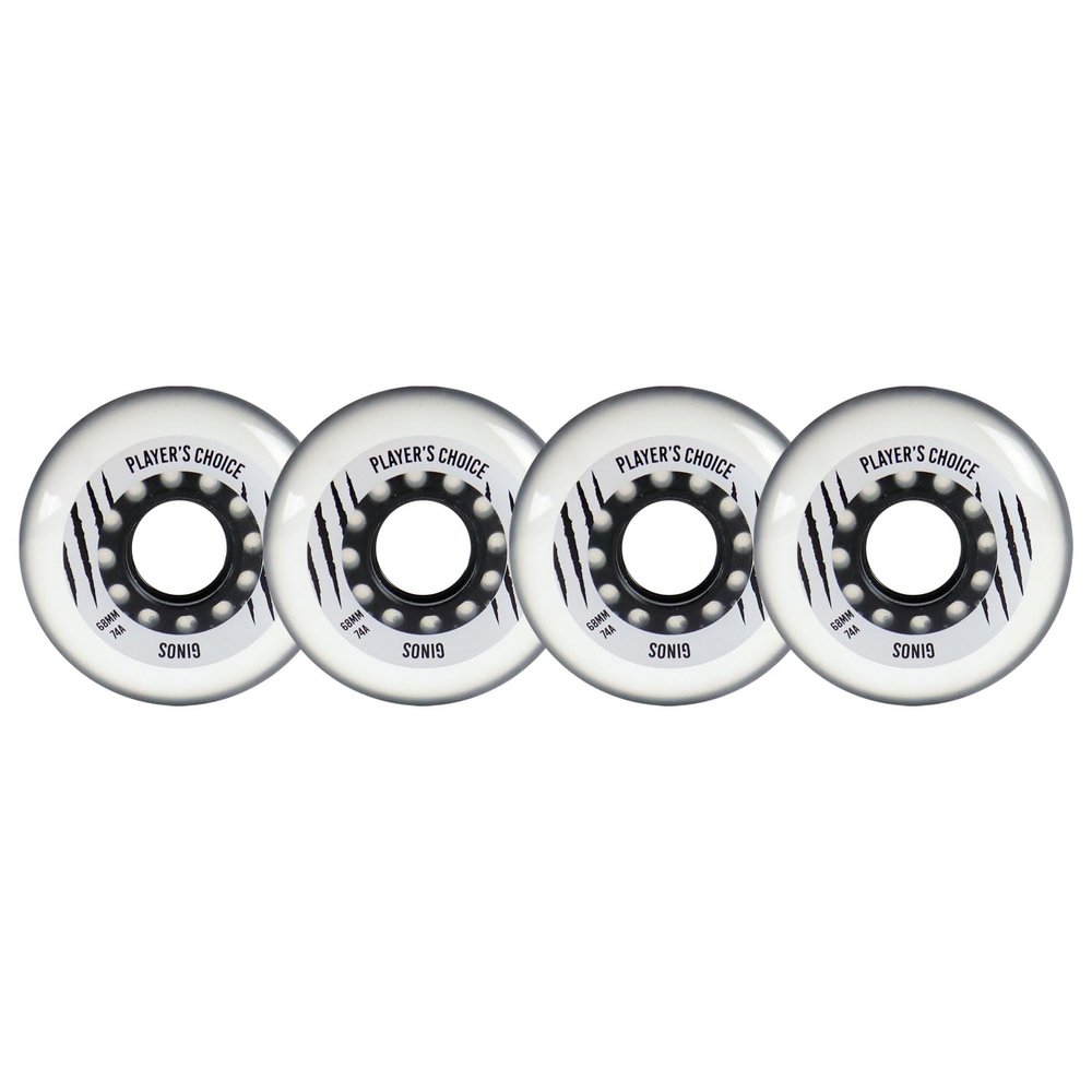 Player's Choice Indoor Roller Hockey Wheels 68mm Ginos 74A 4-Pack