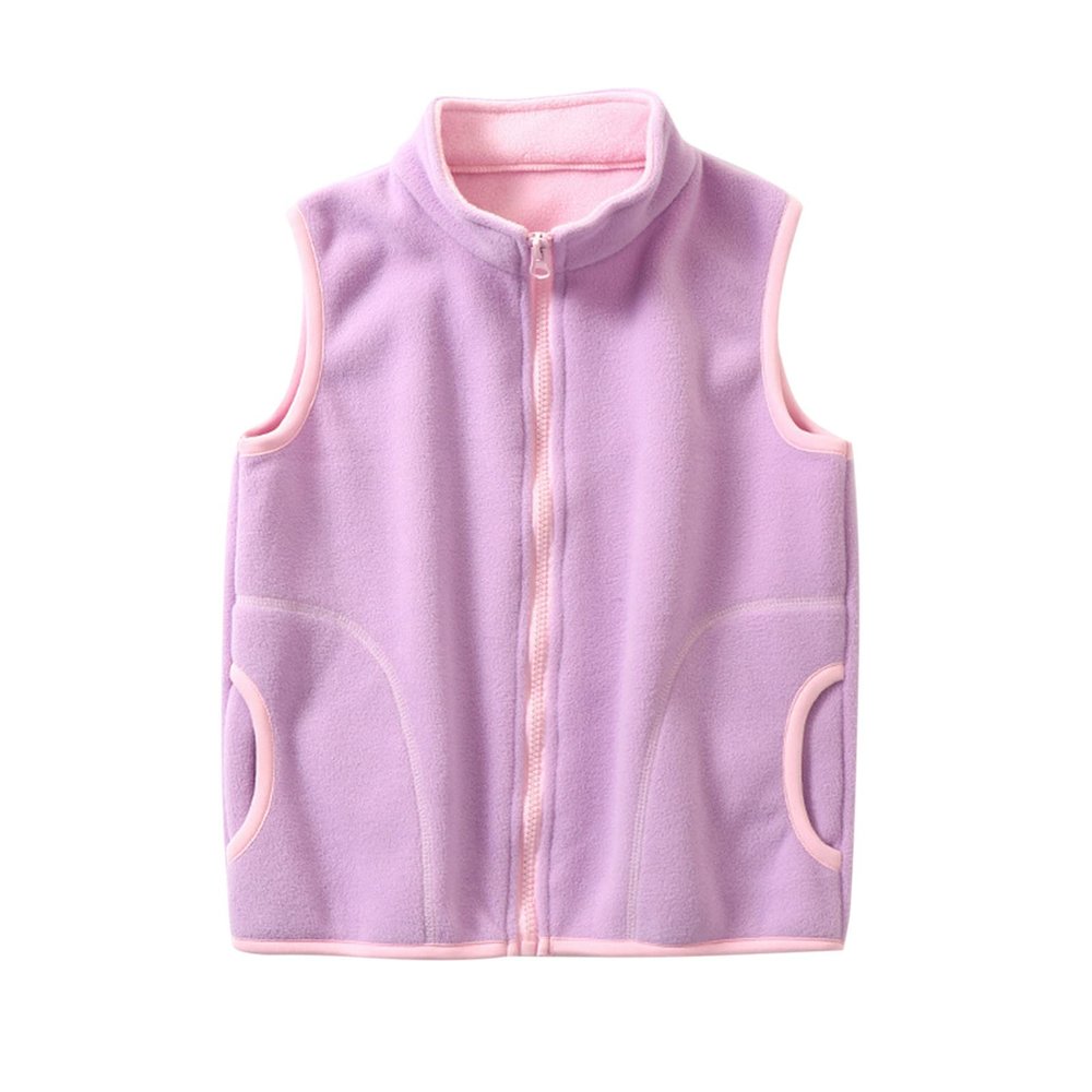 Girls' Full-Zip Polar Fleece Vest Jacket Kids Sleeveless Lightweight Outwear Windproof Coat Waistcoat (Pink, 7-8 Years)
