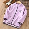 Youth Full-Zip Polar Fleece Jacket for Children Boy Girl Fall Lightweight Coat Thick Sweatshirt (Purple, 13-14 Years) view 2