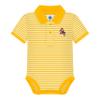 Creative Knitwear College Baby Striped Polo Bodysuit - Arizona State Sparky Logo, Gold/White, for Boys & Girls, 3-6 Months view 1