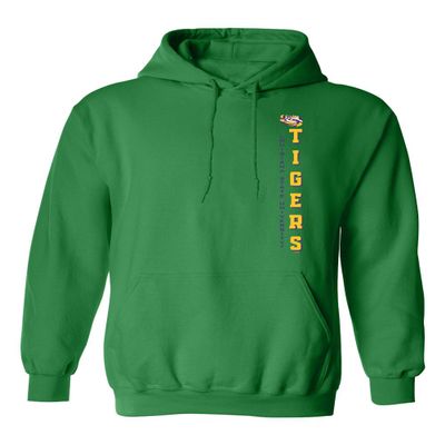 CornBorn LSU Tigers Sweatshirt - Hooded Fleece Vertical Louisiana State University Tigers - Light Green - Small