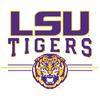 CornBorn Womens LSU Tigers Tee Shirt - Long Sleeve V-Neck LSU Tigers 3-Stripe - White - 3X view 3