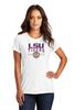 CornBorn LSU Tigers Plus Size Shirt - Women's Premium Tri-Blend LSU Tigers 3-Stripe - White - 4X view 3