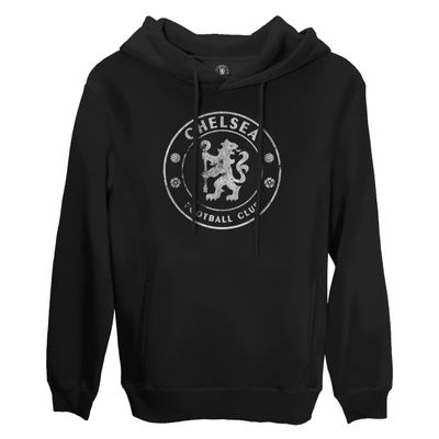 1863FC Chelsea FC Mono Badge Fleece Pullover Hoodie - Black (US, Alpha, XX-Large, Regular, Regular, Black)