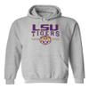 CornBorn Louisiana State University Hoodie Sweatshirt - Hooded Fleece LSU Tigers 3-Stripe - Gray - XL view 1