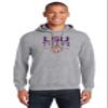 CornBorn Louisiana State University Hoodie Sweatshirt - Hooded Fleece LSU Tigers 3-Stripe - Gray - XL view 3