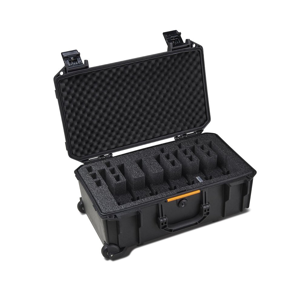 Pelican Vault v525 Pistol Case (Hard Shell) - 7 Pistol and 21 Magazine - Vertical Pre-Cut Foam Handgun Case (Black)
