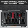 Pelican Vault v525 Pistol Case (Hard Shell) - 7 Pistol and 21 Magazine - Vertical Pre-Cut Foam Handgun Case (Black) view 3