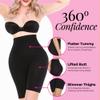 Curve Necessities Women's Shapewear High-Waisted Tummy Control Thigh Slimmer Seamless Moderate Compression Waist Trainer Black view 4
