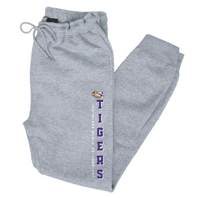 CornBorn LSU Tigers Jogger Sweatpants - Premium Fleece Vert Louisiana State University Tigers - Gray - Small
