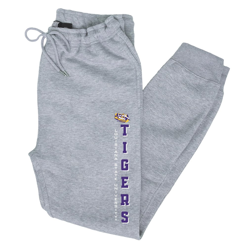 CornBorn LSU Tigers Jogger Sweatpants - Premium Fleece Vert Louisiana State University Tigers - Gray - Small