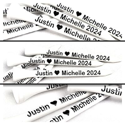 Personalized Golf Tees with Names, Direct Print, 2.75 inch, Your Font Colors, Bulk Discount Custom Weddings, Golf Outings, Company Events, Bachelor, Bachelorette, Family Reunions, Save the Date (18)