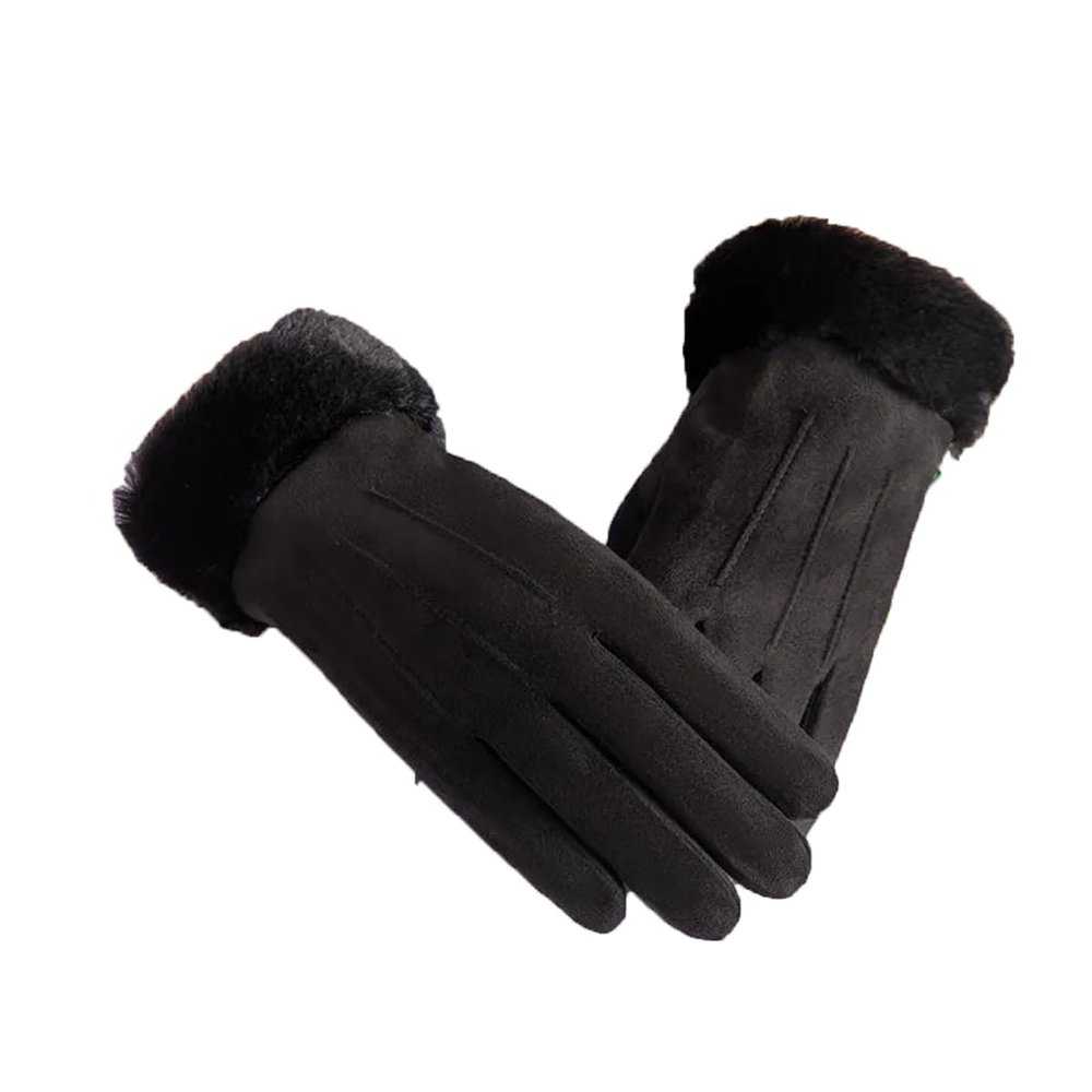 Dcvmvmn Women's Gloves Autumn and Winter Warm Cute Suede Full Finger Gloves Women's Outdoor Sports Glove