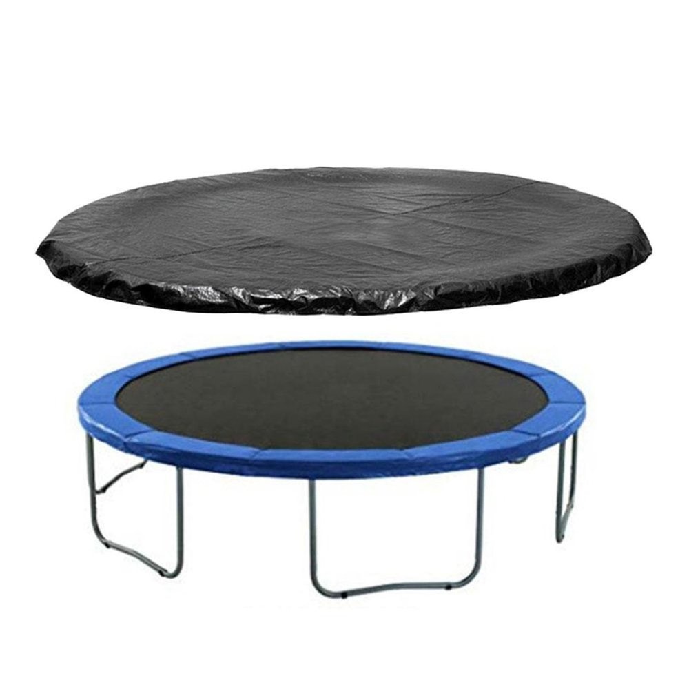 FSDIYU Trampoline Cover, 6ft 8ft 10ft 12ft 13ft 14ft 15ft 16ft Round Trampoline Protective Cover, Waterproof Rainproof UV Resistant Wear-Resistant Outdoor Trampoline Cover, 14FT 4.27 Meters,Black