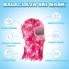 PATIKIL Distressed Balaclava Ski Mask, Balaclava Camo Knitted Face Mask Windproof Full Face Cover for Women Men Outdoor Sports, Dazzling Pink view 3