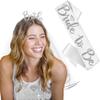 RhinestoneSash Bridal Sash and Veil - SET of 3: Silver Diamond Bride to Be White BRIDAL GRADE SATIN Sash, Silver Bride Headband, & White Veil - Bachelorette Party Outfit - Gift Set3(SLV Dia) view 1
