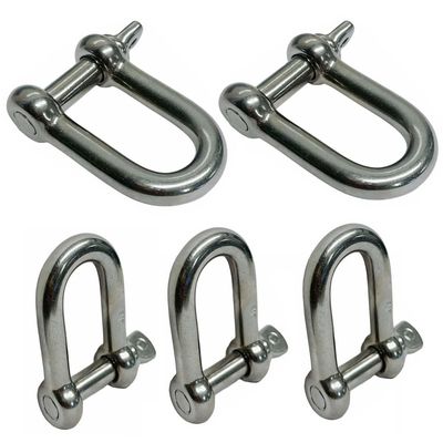 DBMIMPORTERS 5 PC Stainless Steel 3/16" DEE Shackle D Paracord Anchor Rigging Marine Boat SS