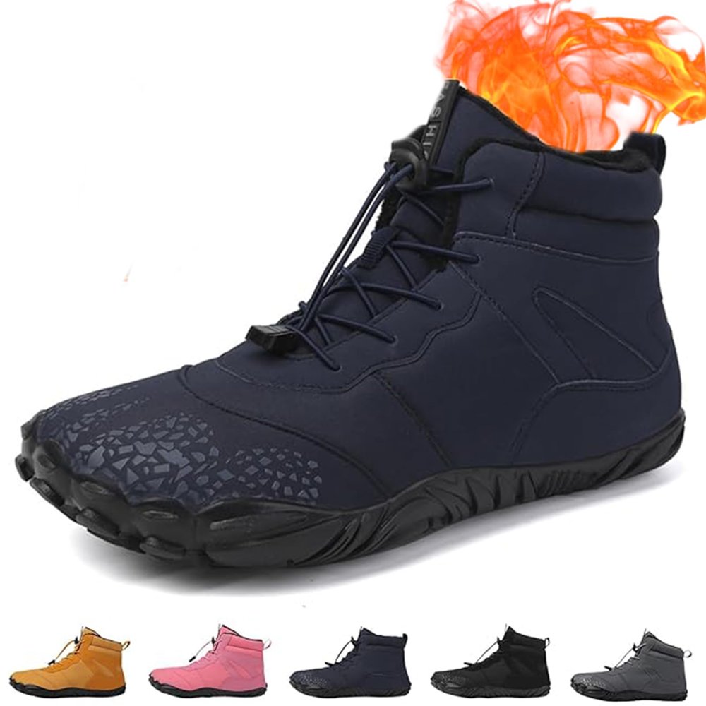 Giltpeak Waterproof Winter Barefoot Shoes, Comfort Boots Pro Non-Slip Waterproof Winter, Mens Womens Winter Barefoot(Q-Blue,Women15/Men13)