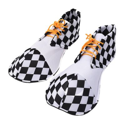 Festive Clown Shoes for Adults - Fun Party Costume, Black and White Clown Shoes for Halloween Costume Accessories, Birthday Costume Outfit, F