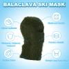 PATIKIL Distressed Balaclava Ski Mask, Balaclava Camo Knitted Face Mask Windproof Full Face Cover for Women Men Outdoor Sports, Olive Green view 3
