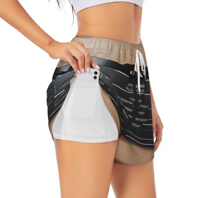 WANGXUEE Movies Clapperboard Print Womens Casual Drawstring Shorts Summer Elastic Waist Shorts with Liner Pockets White