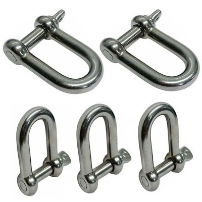 DBMIMPORTERS 5 PC Stainless Steel 3/8" DEE Shackle D Paracord Anchor Rigging Marine Boat SS