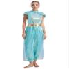 Alvivi Women's Arabian Princess Costume Belly Dance Fancy Dress One Piece Outfit Silk Fairy Jumpsuit Light Blue Medium view 1