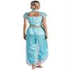 Alvivi Women's Arabian Princess Costume Belly Dance Fancy Dress One Piece Outfit Silk Fairy Jumpsuit Light Blue Medium view 3