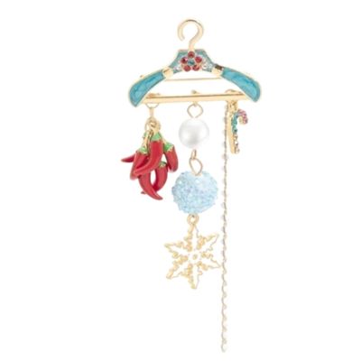 GTEFSWS Brooches Brooch Brooch Pearl Pendant Pin Pin Hanger Pendant Brooch Christmas Badge Cute Snowman Brooch Brooch Pins Pin for Women Fashion