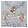 GTEFSWS Brooches Brooch Brooch Pearl Pendant Pin Pin Hanger Pendant Brooch Christmas Badge Cute Snowman Brooch Brooch Pins Pin for Women Fashion view 3