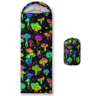 AILONEN Cute Colorful Mushroom Camping Sleeping Bags,Lightweight,Waterproof,3 Season Warm & Cool Weather,Cartoon Mushroom Sleeping Bags for Kids Boys Girls Adults,Traveling,and Outdoors