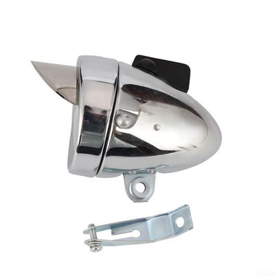 Vintage Bike Headlight Chrome Vintage Lamp Retro Style Bike LED Headlight Night Riding Safety Front Headlight(Silver)