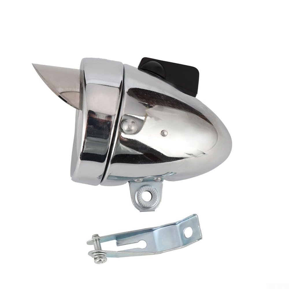 Vintage Bike Headlight Chrome Vintage Lamp Retro Style Bike LED Headlight Night Riding Safety Front Headlight(Silver)