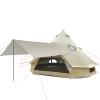 DANCHEL OUTDOOR B2 Portable Yurt with Stove Jack, Camping Sun Shelter Tarp for Winter, 4 Season Bell Tent Large Hot Tent 4 Person Family Camping Glamping Party 300D Oxford Khaki, 13ft/4m view 1