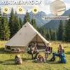 DANCHEL OUTDOOR B2 Portable Yurt with Stove Jack, Camping Sun Shelter Tarp for Winter, 4 Season Bell Tent Large Hot Tent 4 Person Family Camping Glamping Party 300D Oxford Khaki, 13ft/4m view 2