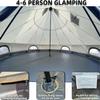 DANCHEL OUTDOOR B2 Portable Yurt with Stove Jack, Camping Sun Shelter Tarp for Winter, 4 Season Bell Tent Large Hot Tent 4 Person Family Camping Glamping Party 300D Oxford Khaki, 13ft/4m view 3