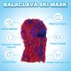 PATIKIL Distressed Balaclava Ski Mask, Balaclava Camo Knitted Face Mask Windproof Full Face Cover for Women Men Outdoor Sports, Sapphire Blue/Red/Purple view 3