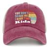 You Don't Scare Me I Have Two Kids Hat Men Humor Tennis Hat for Men Trucker Hat Deep Rose Ball Cap Funny Unique Gifts for Writer view 1