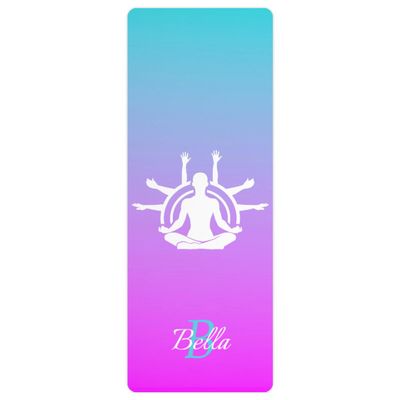 Custom Name Yoga Mat,Personalized Travel Yoga Exercise Mat,Non Slip,Perfect for Kids & Adults,Gradient Color A Series Style 16